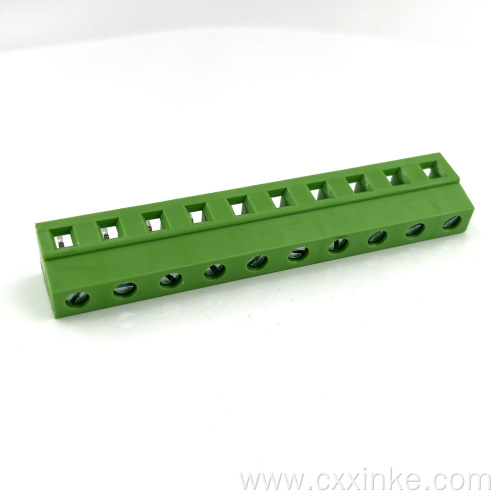 10 position Screw-type PCB terminal block in-line connector